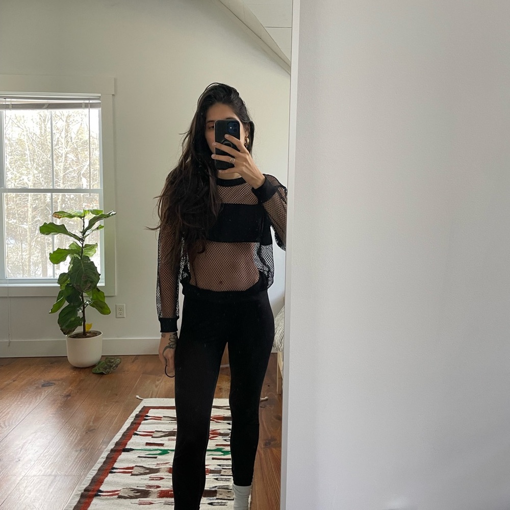 Black Mesh H&M Top